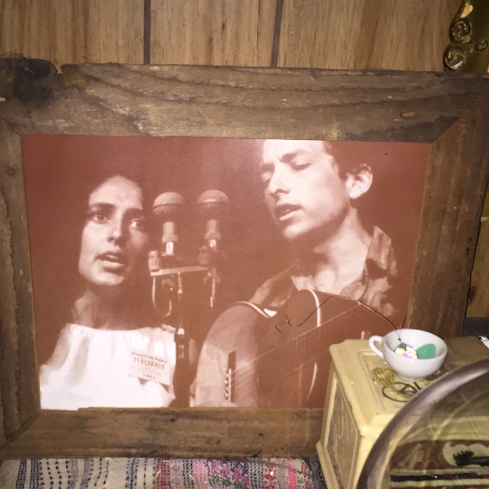 Vintage Young Bob Dylan Print Sepia Photo